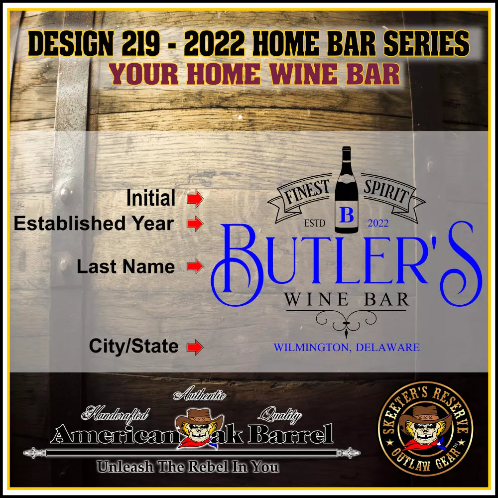 My Wine Bar (219) - Personalized American Oak Wine Aging Barrel