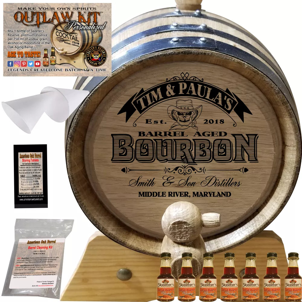 Personalized Outlaw Kit™ (102) Barrel Aged Bourbon - Create Your Own Spirits
