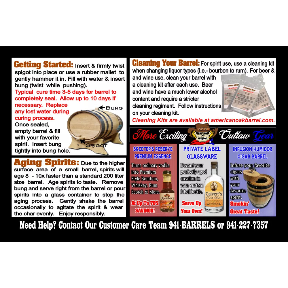 Your Cocktails Distilling Co. (408) - Personalized American Oak Cocktails Aging Barrel