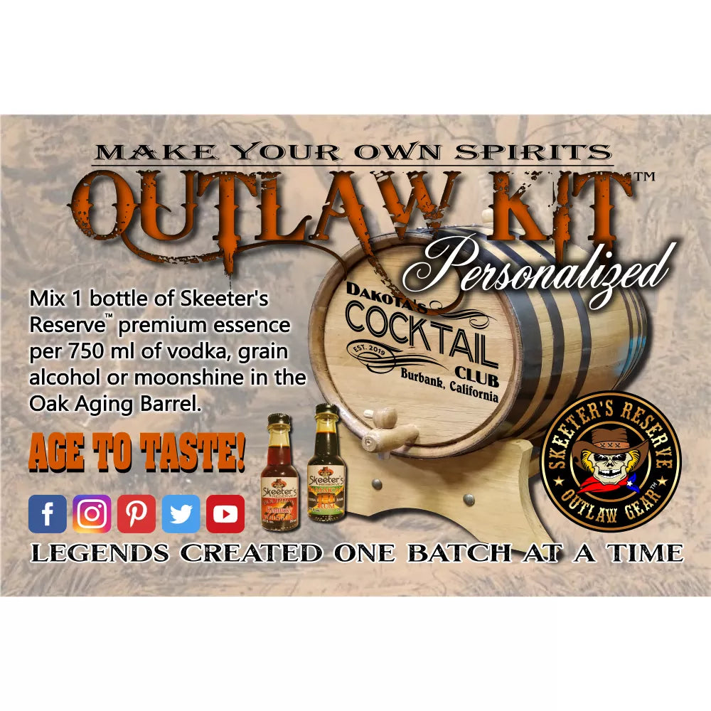 Personalized Outlaw Kit™ (102) Barrel Aged Bourbon - Create Your Own Spirits