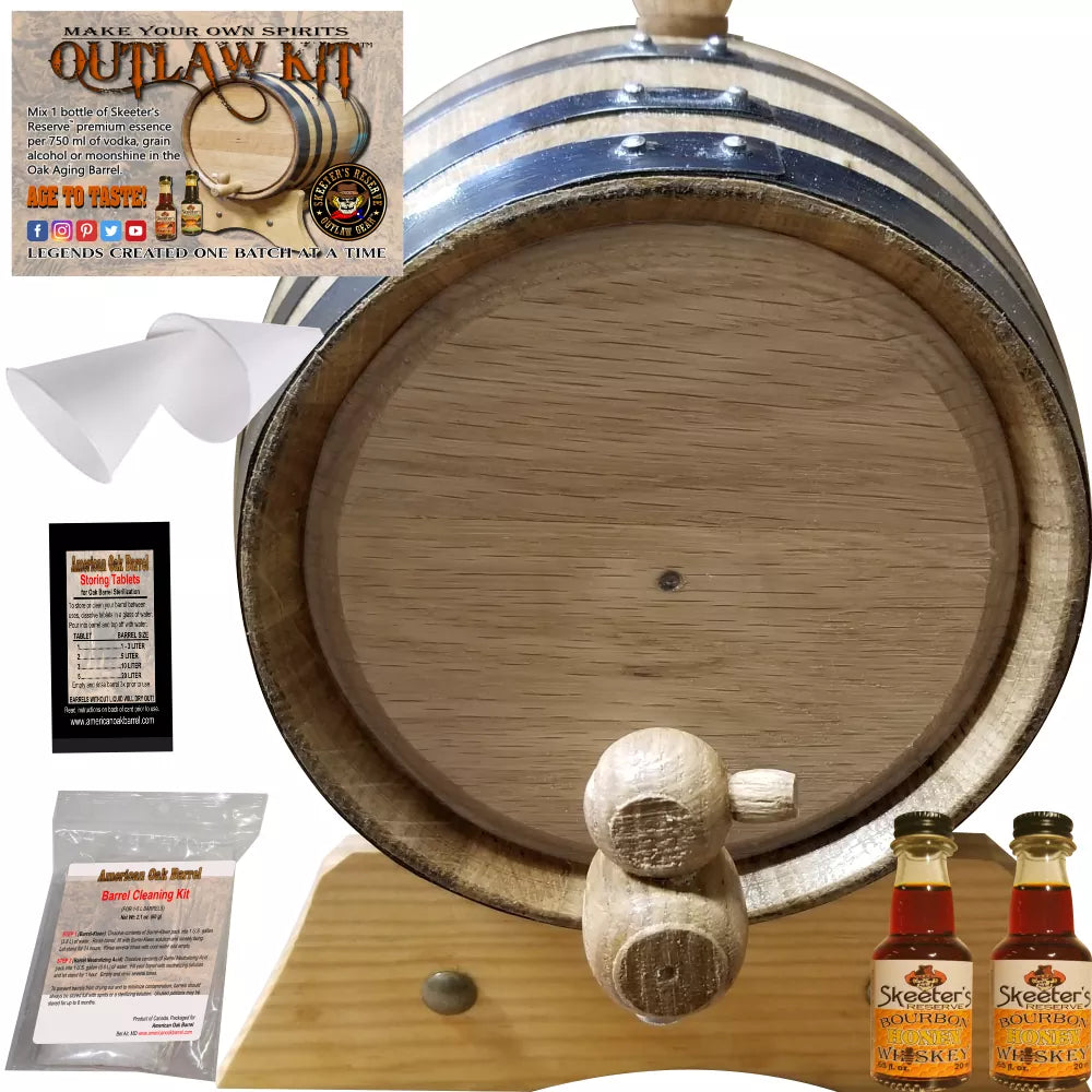 The Outlaw Kit™ -  Barrel Aged Whiskey Making Kit - Create Your Own Honey Bourbon Whiskey
