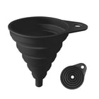 Black Collapsible Silicone Funnel for Pouring Spirits into Oak Barrels - Blind Pig Drinking Co.