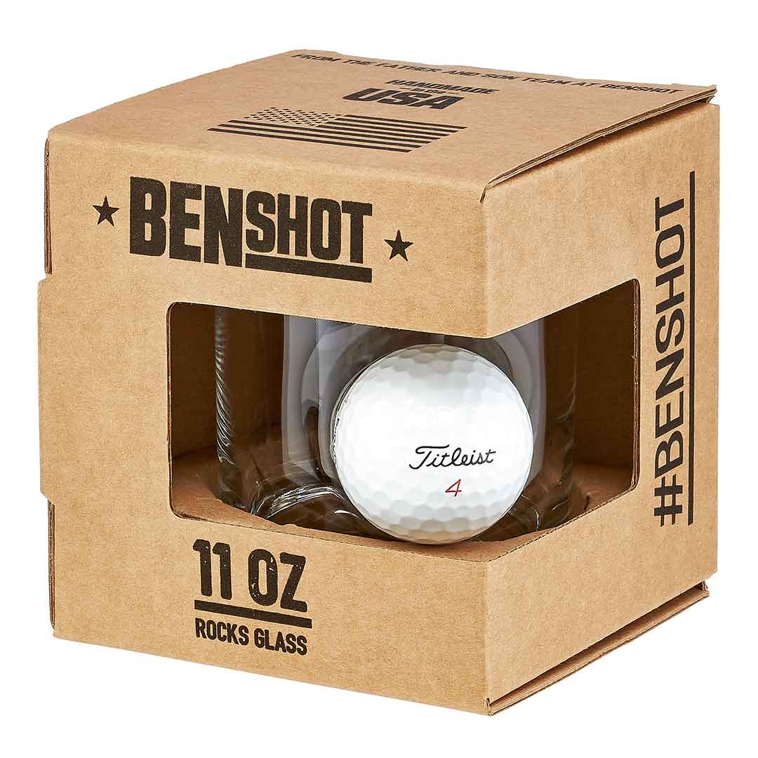 Golf Ball Rocks Glass - 11oz | BenShot - Blind Pig Drinking Co.