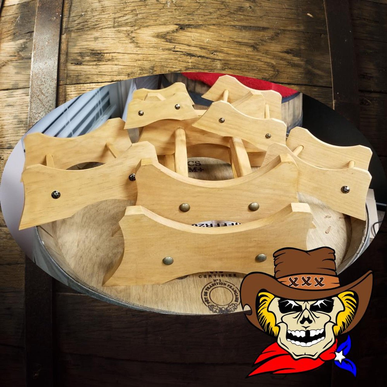 Oak Barrel Aging Stands for Small Whiskey Barrels Blind Pig Drinking Co.