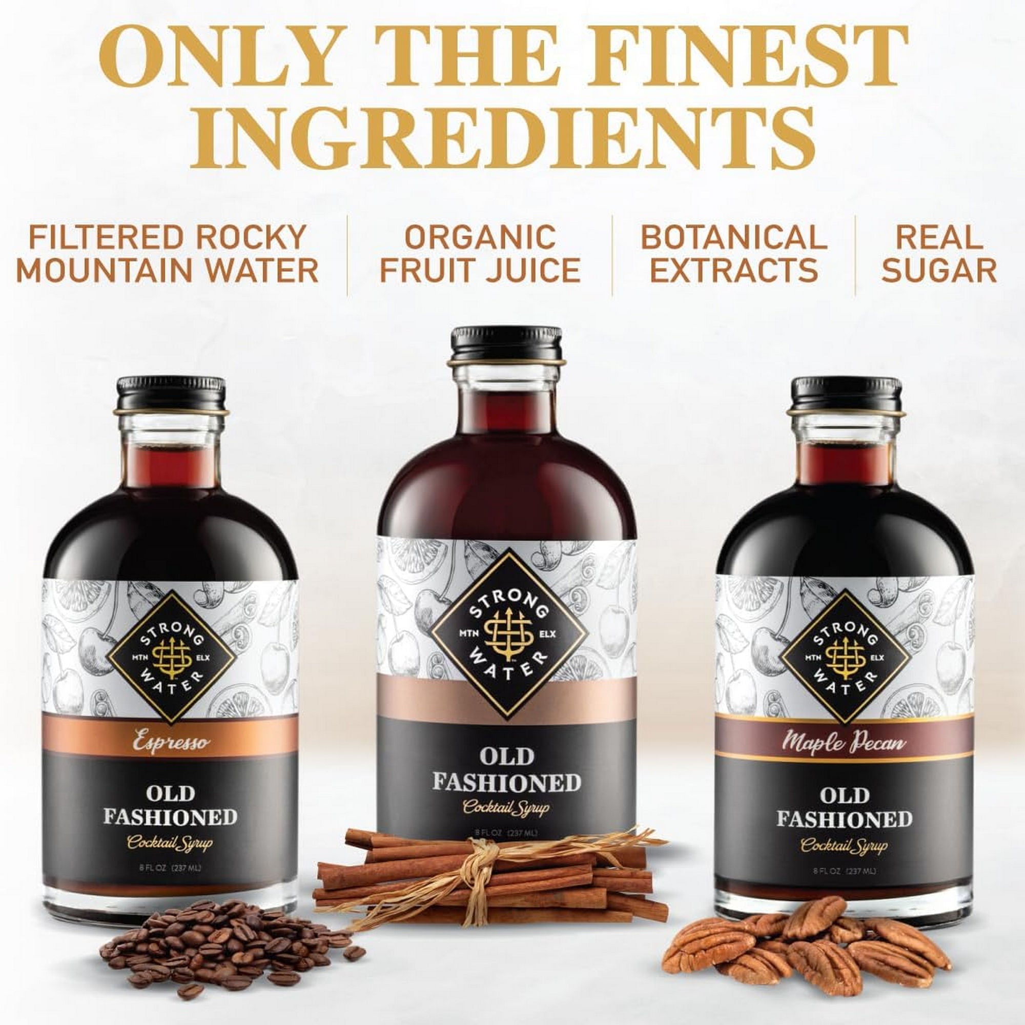 Old Fashioned Cocktail Syrup Trio Variety Pack| Strongwater - Blind Pig Drinking Co.