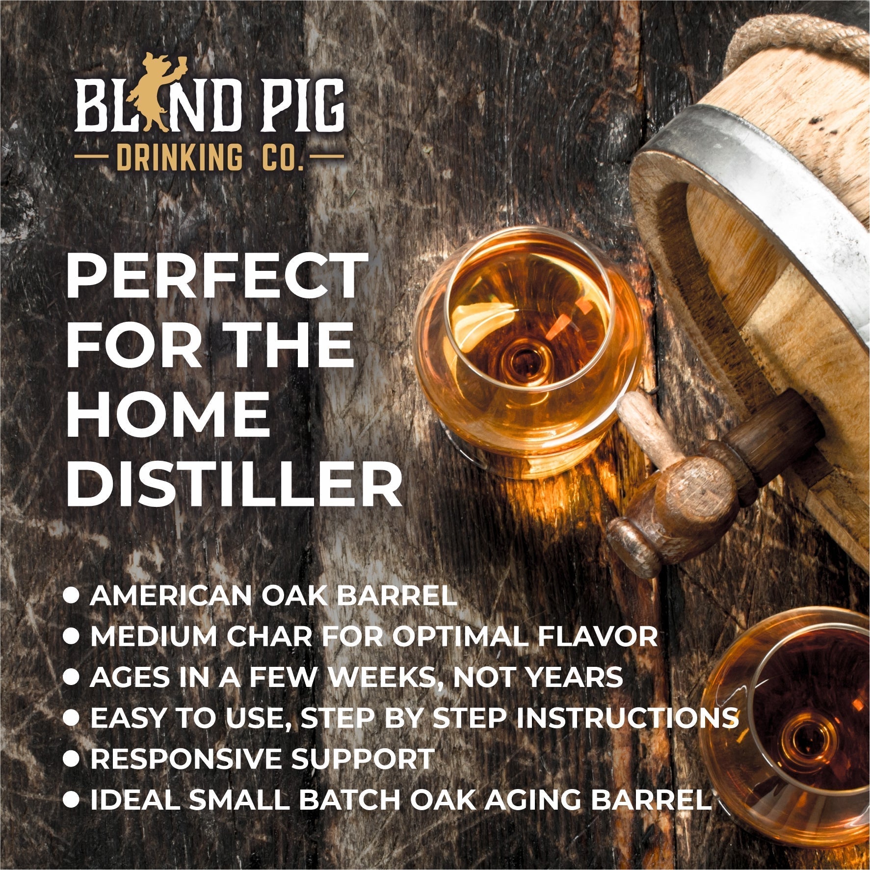 Personalized Tequila Barrel + Tequila Making Kit | The Home Distiller's Choice for DIY Spirits | Distilling Co. Series - Blind Pig Drinking Co.